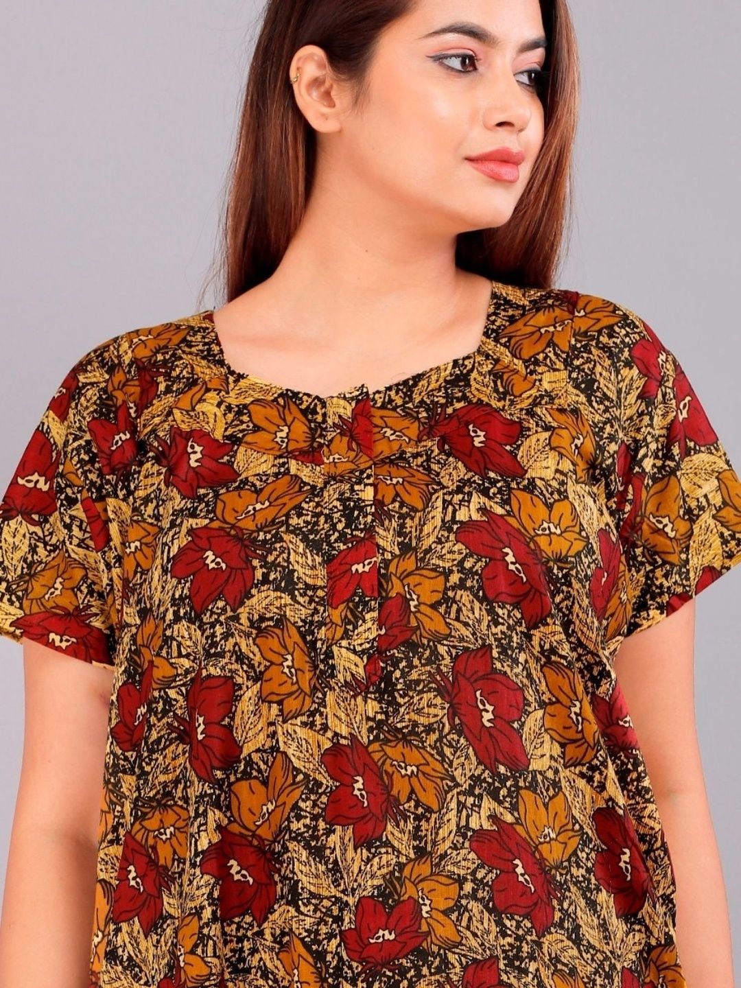 PINK CITY MART Printed Maxi Nightdress-picture-21
