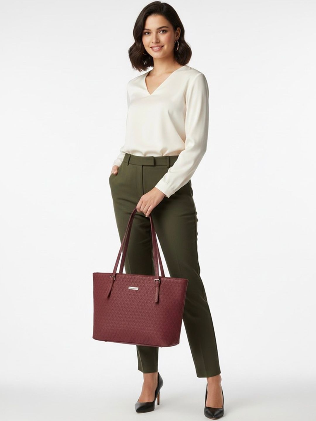 Purpleberry Textured PU Structured Tote Bag-picture-50