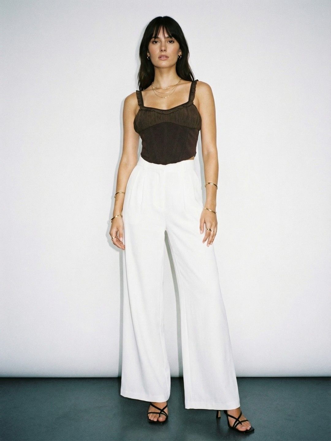 Phosphorus Ruffled Fitted Crop Top view 5