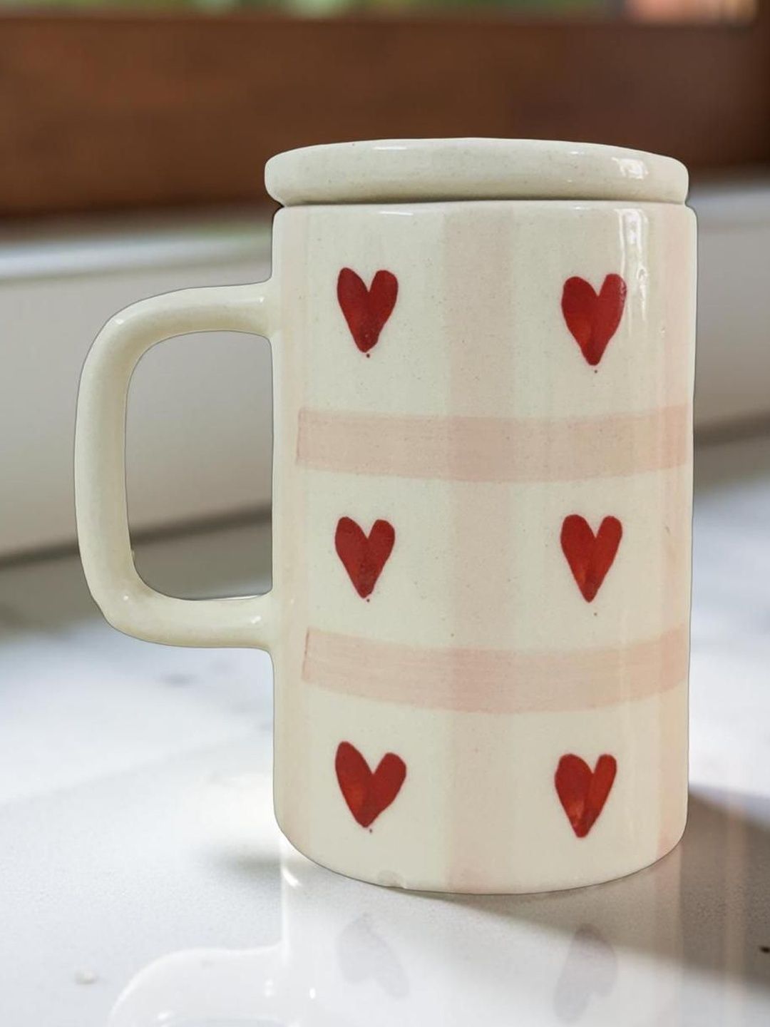 Lupaava Multicoloured Handcrafted and Hand Painted Solid Ceramic Glossy Core Set of Cups and Mugs-image-2