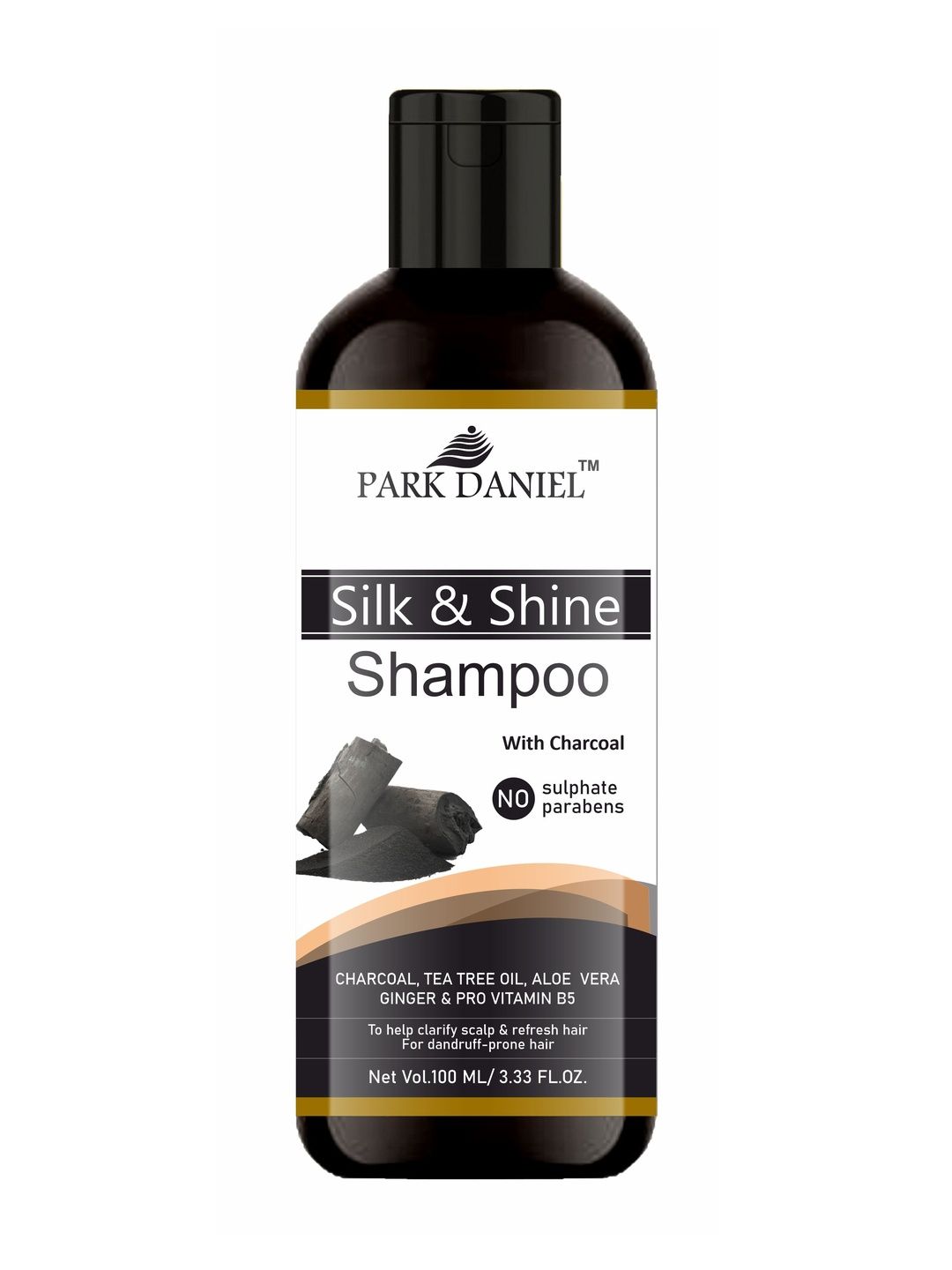 park daniel charcoal extract silk & shine shampoo - 100 ml
