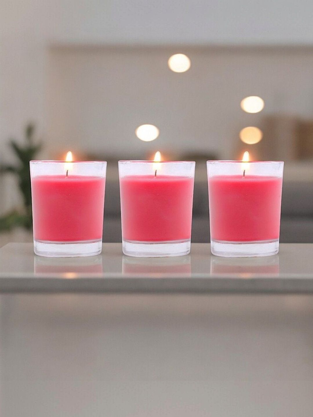 Quace Red & Pink 3 pieces Jar Candle-image-5