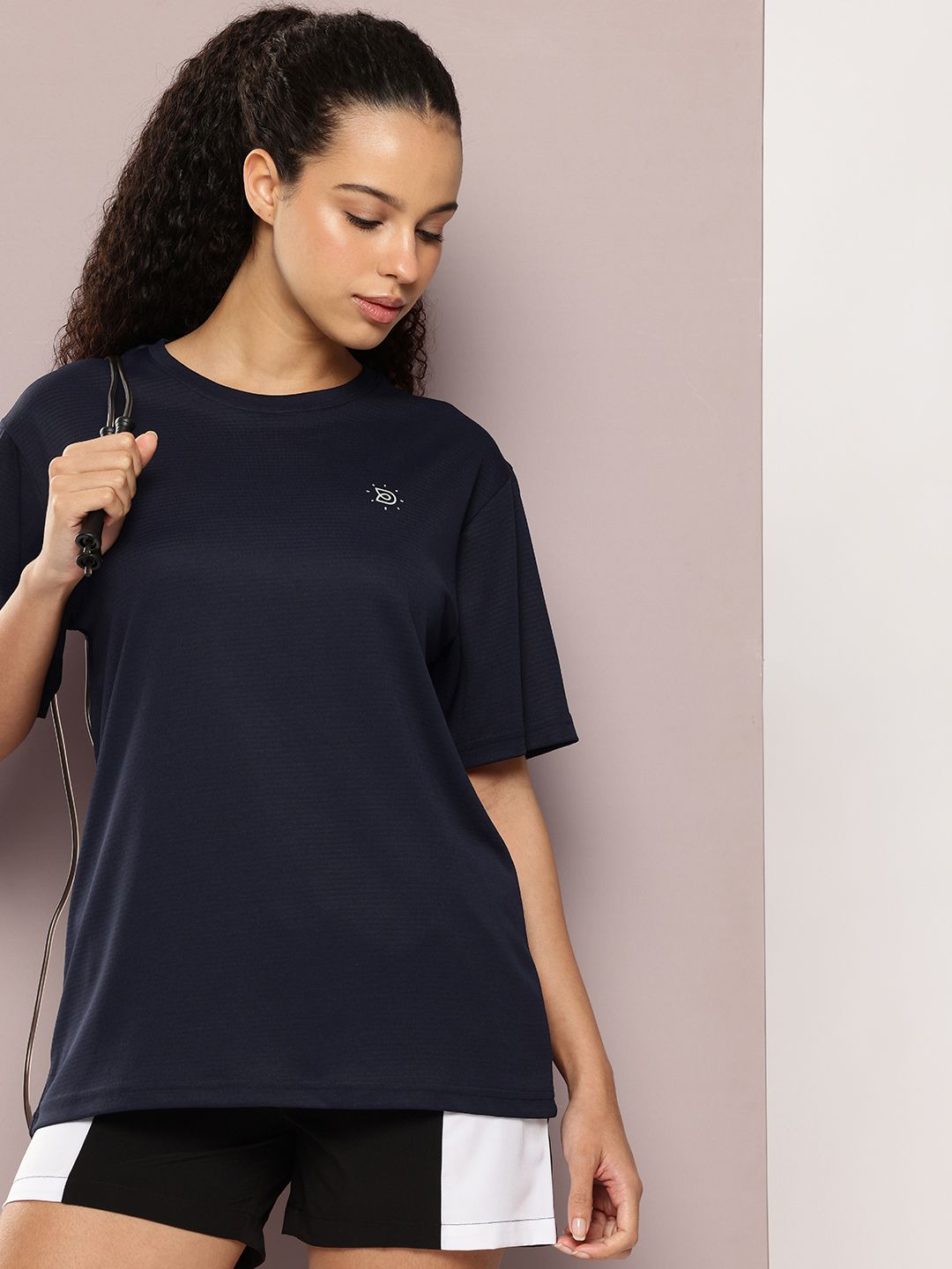 DILLINGER Women's Polyster Plain Oversized Fit Tshirt-picture-16
