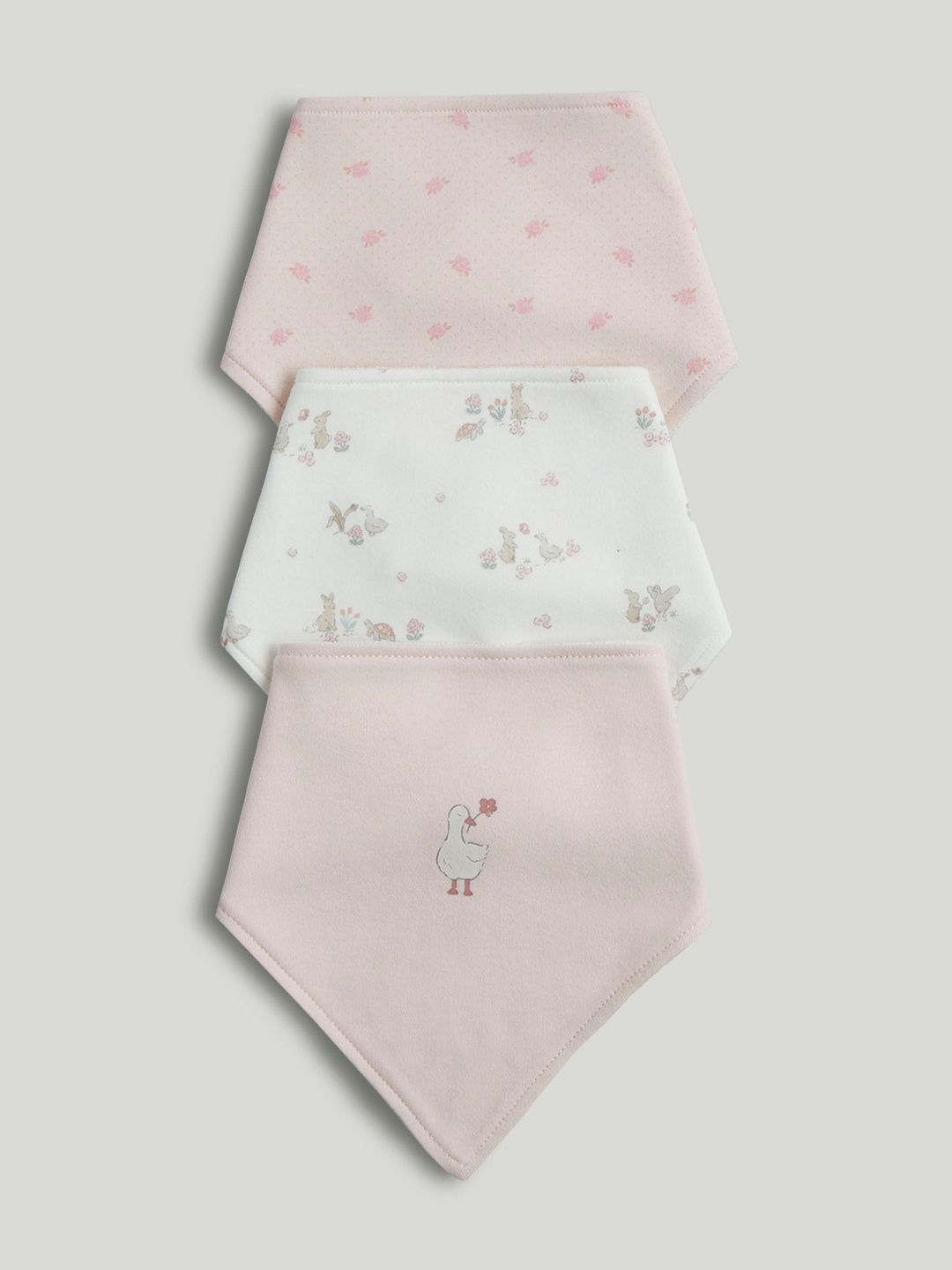 mothercare Girls Pack Of 3 Printed Bibs-picture-24