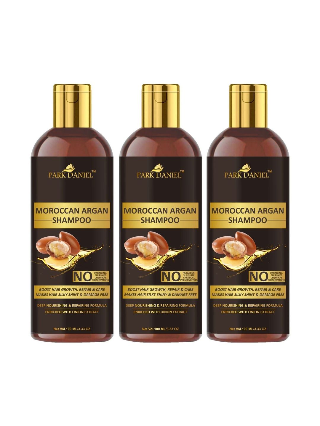 Park Daniel Set Of 3 Moroccan Argan Oil Shampoo For Deep Nourishment - 100 ml Each-image-14