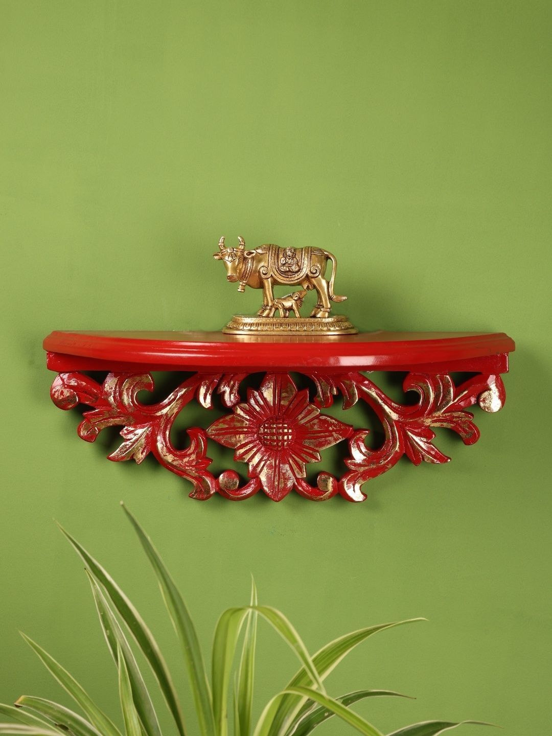 Revive Home Red Textured Wooden Wall Shelves-image-31