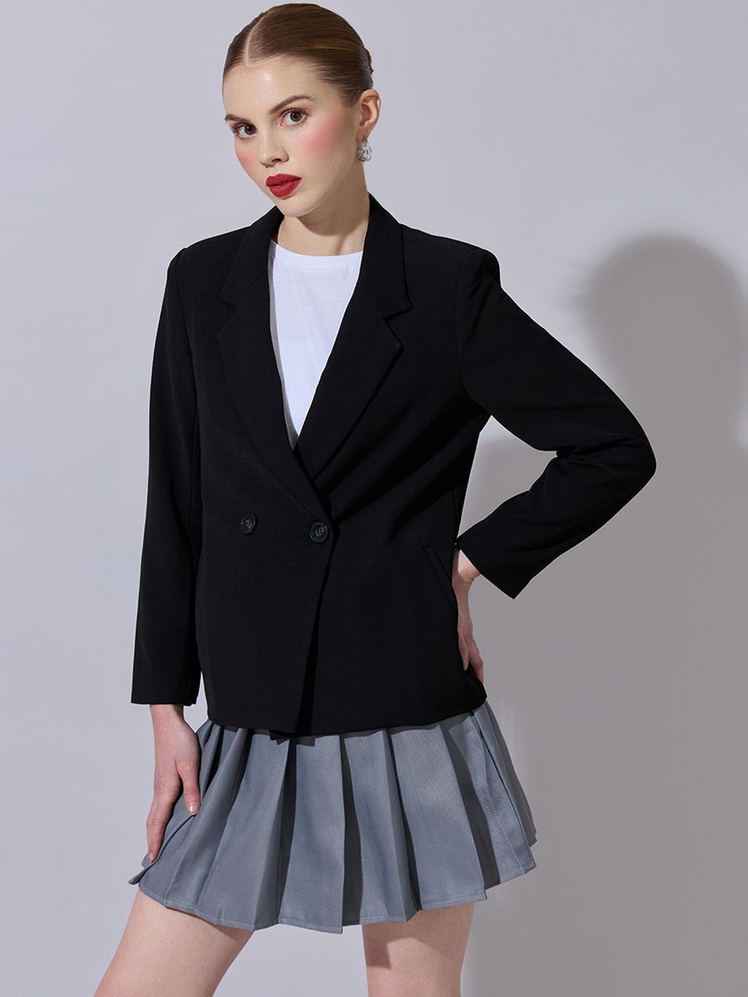 SHOWOFFFF Double-Breasted Tailored Fit Blazers-image-24