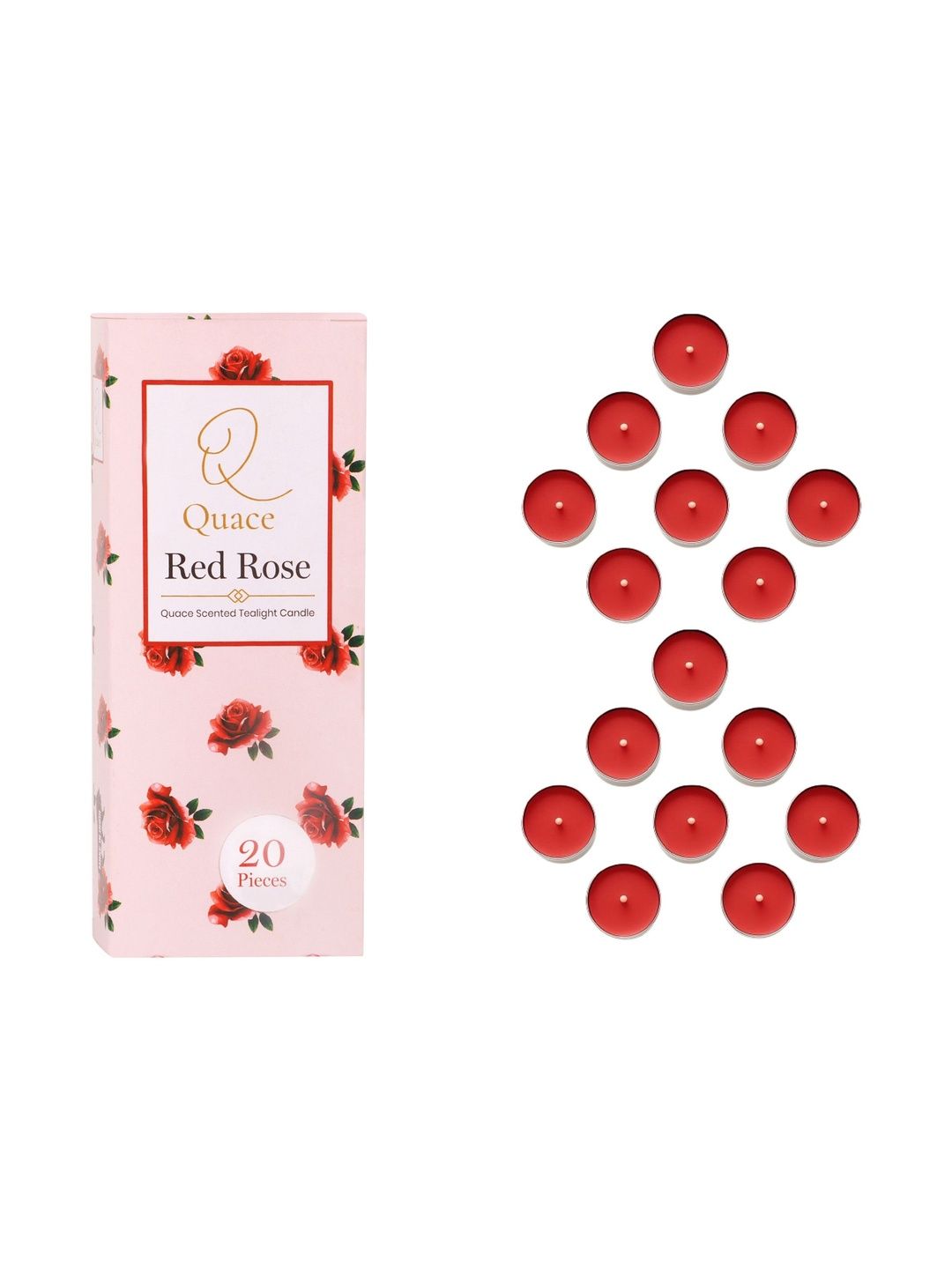Quace Red & Red 20 pieces Tea Light Candle-image-0
