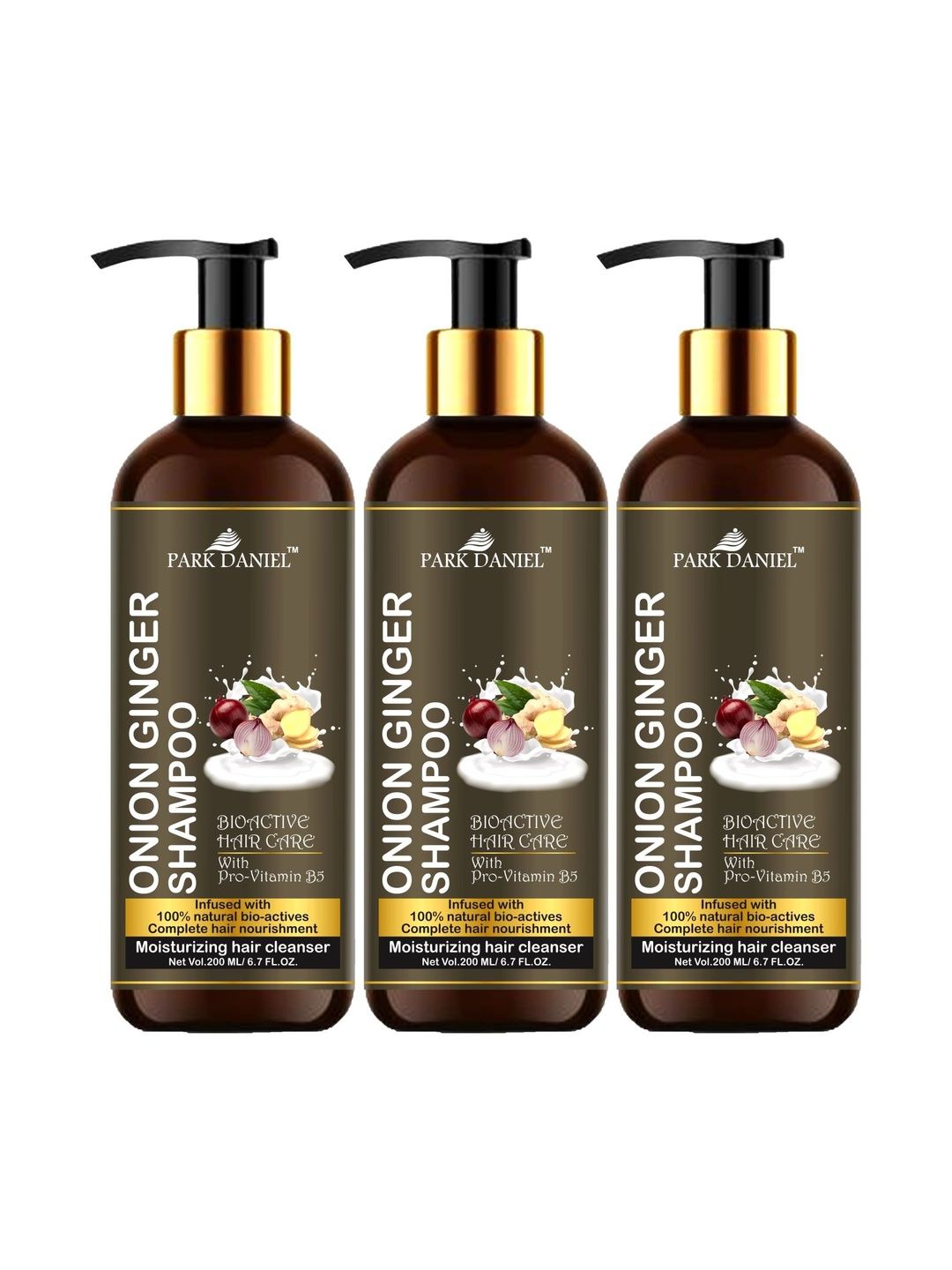Park Daniel Set Of 3 Onion & Ginger Shampoo For Hair Growth - 200 ml Each-image-42