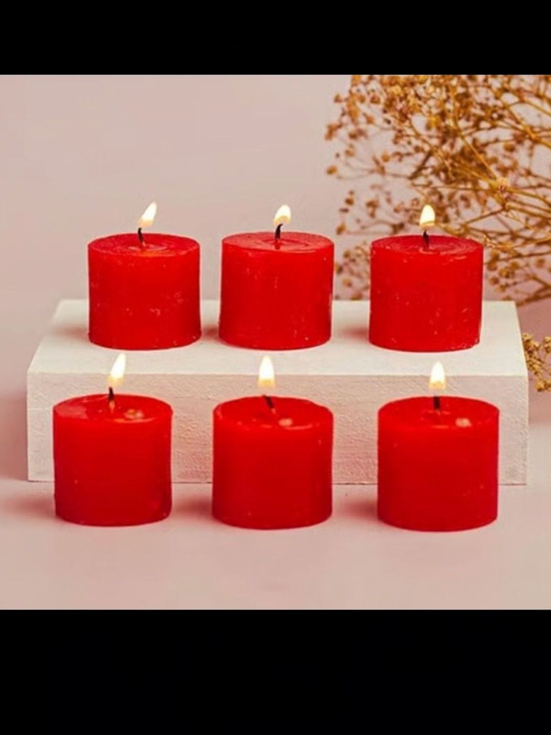 Quace Red & Red 6 pieces Pillar Candle-picture-32