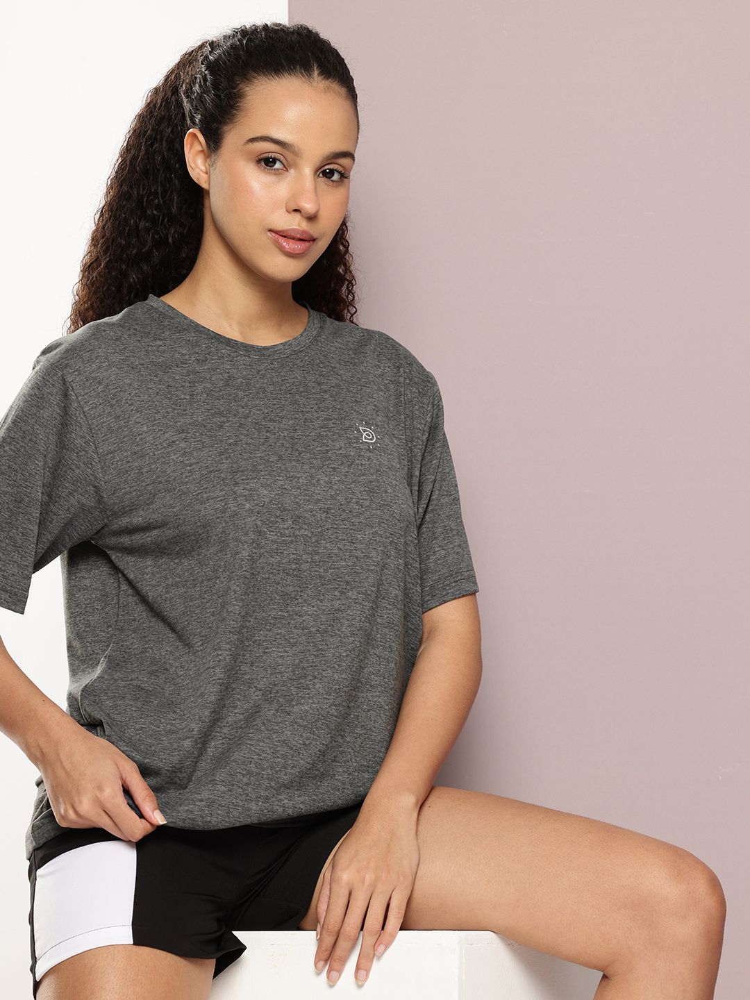 DILLINGER Women's Polyster Plain Oversized Fit Tshirt-picture-50