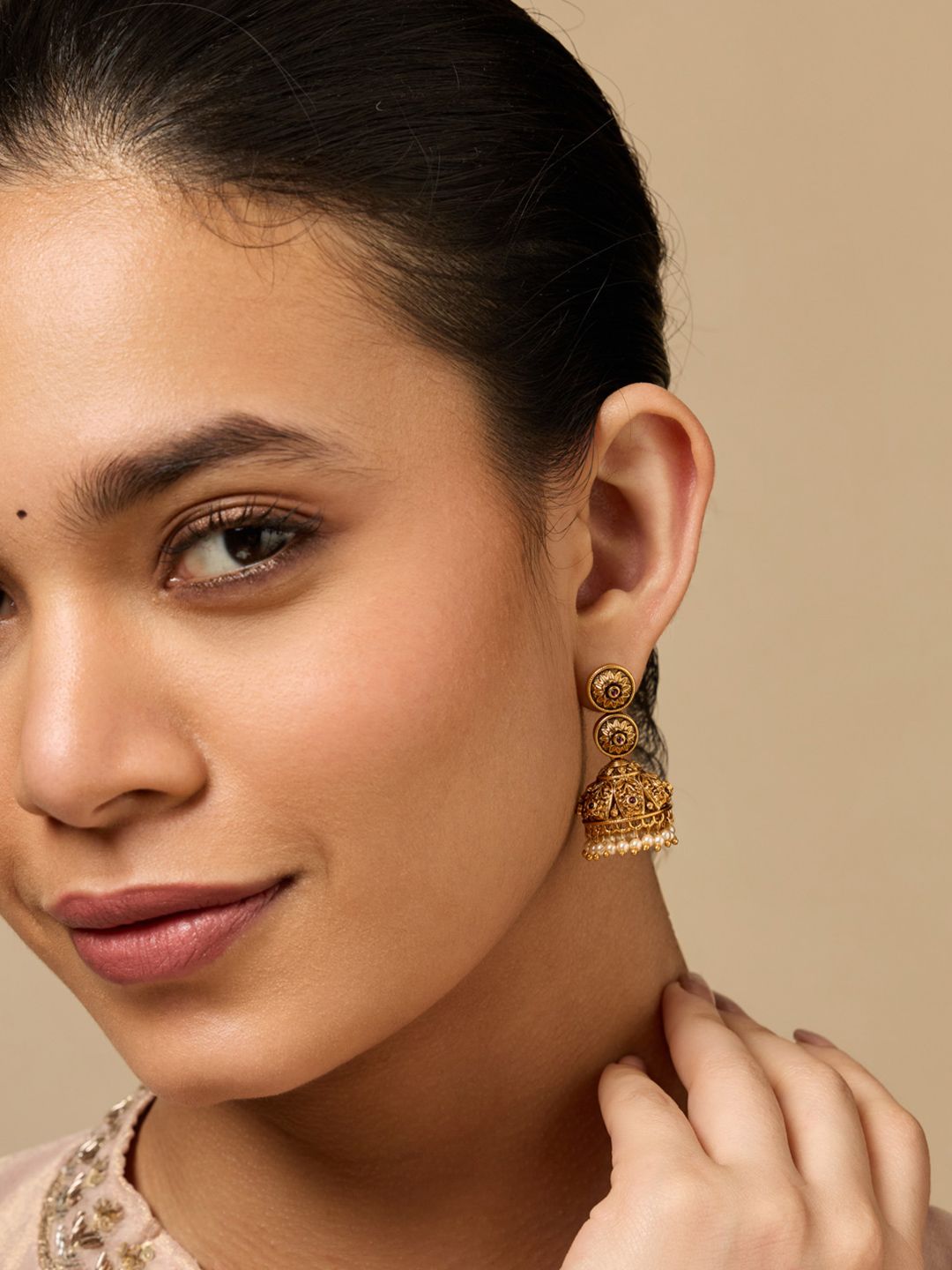 Kushal's Fashion Jewellery Dome Shaped Jhumkas Earrings-image-25