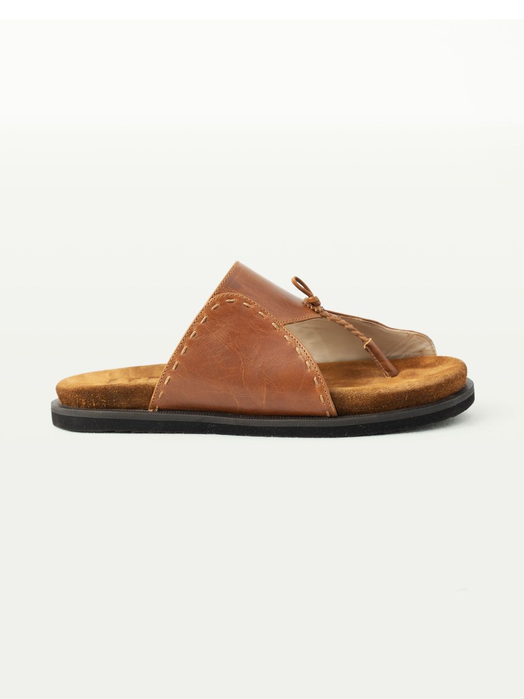 GULLY LABS Men Leather Sal Brown Casual Kolhapuri Sandals-picture-20