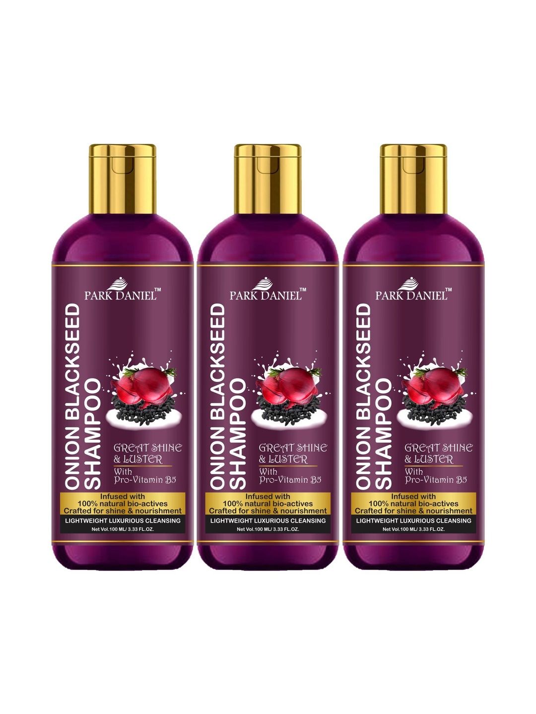 Park Daniel Set Of 3 Onion Black Seed Oil Shampoo For Hair Fall Control - 100 ml Each-image-29