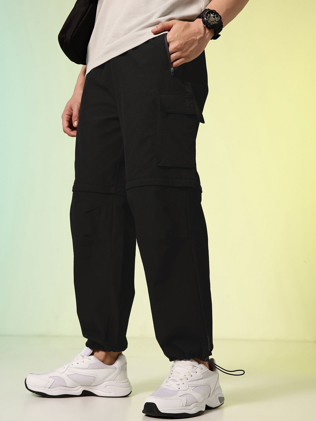 HRX by Hrithik Roshan Men Travel Series Relaxed Fit Convertible Track Pants-picture-38