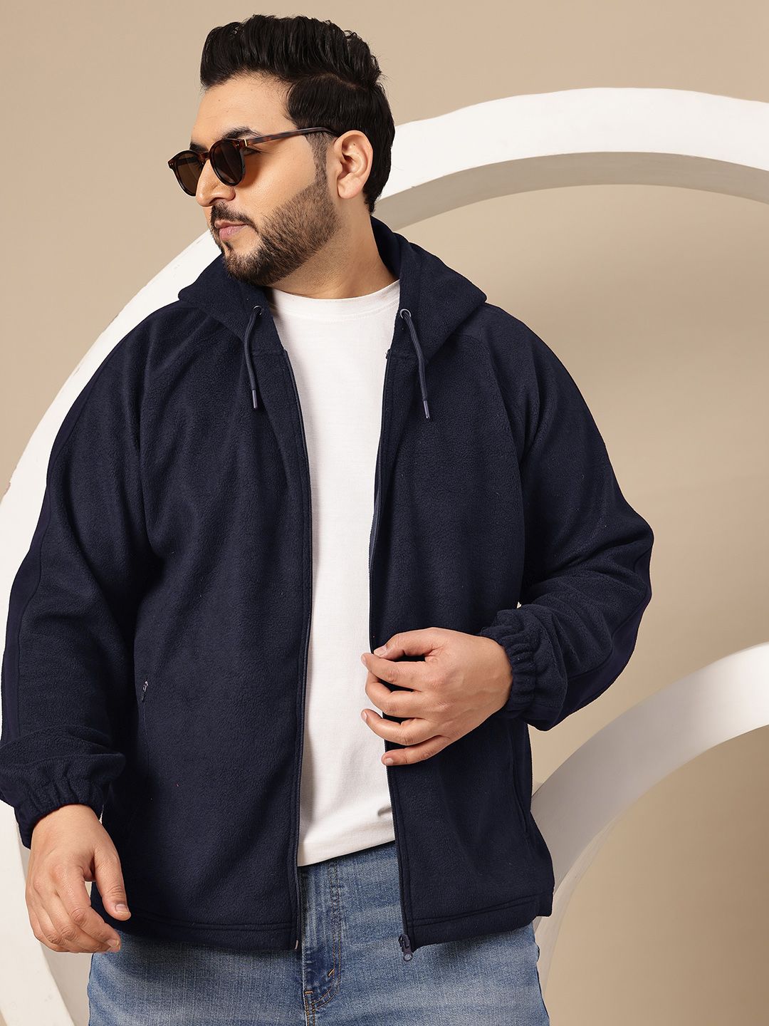 Sztori Plus Size Mock Collar Sherpa Jacket-image-23