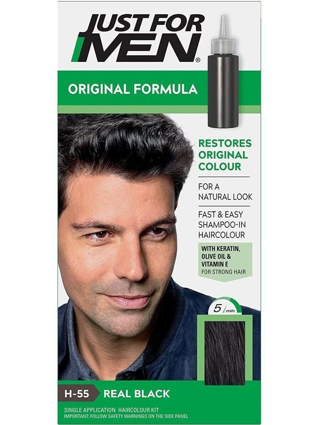 just for men Original Formula Haircolor - 120 g - H-55 Real Black-image-48