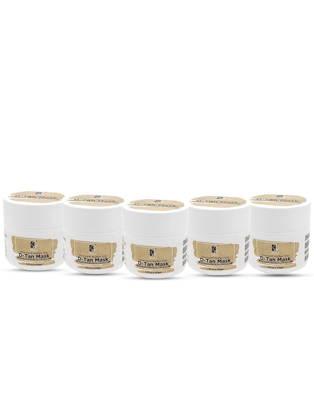 SNEIRA Set Of 5 D-Tan Mask With Pure Earth Multani Mitti For Natural Glow - 100 g Each-image-6