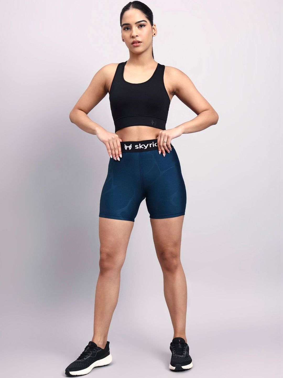 skyria Women Slim Fit High-Rise Training or Gym Sports Shorts-picture-3