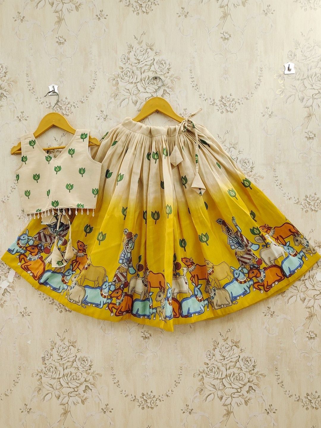 Helene Girls Printed Semi-Stitched Lehenga & Blouse With Dupatta-picture-31