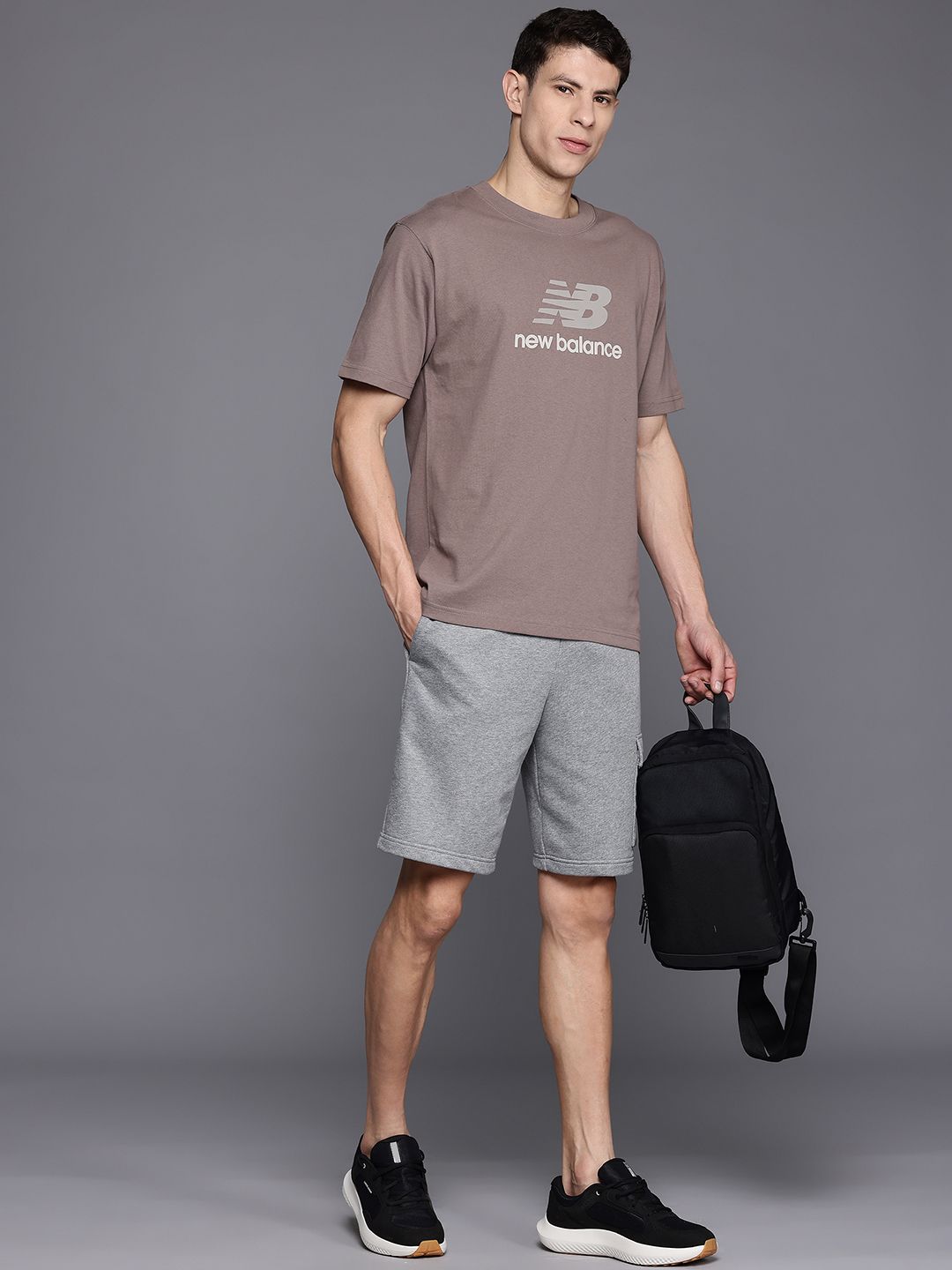 New Balance Brand Logo Typography Printed Drop-Shoulder Sleeves Pure Cotton T-shirt-image-15