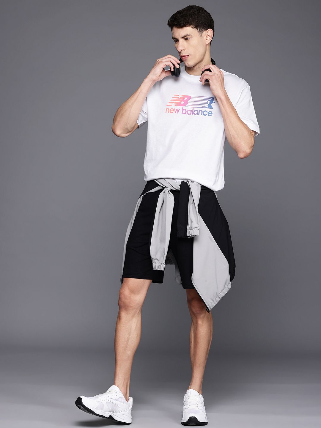 New Balance Brand Logo Printed Pure Cotton Relaxed Fit Running T-shirt-image-9