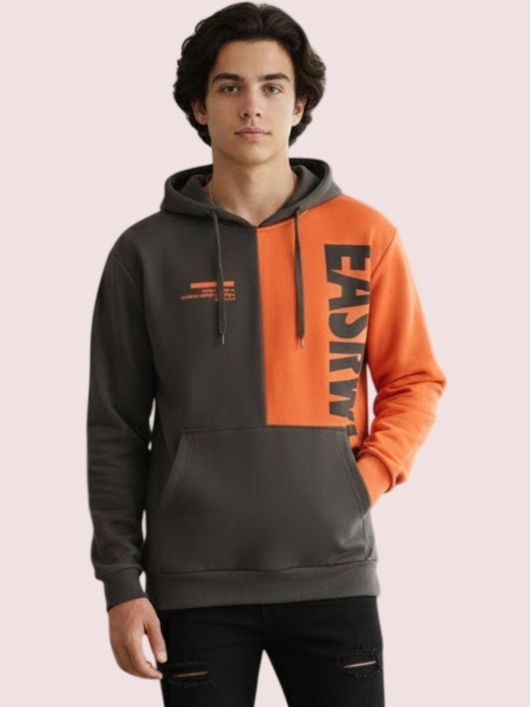 Mast & Harbour Men Colourblocked Hooded Sweatshirt-picture-31