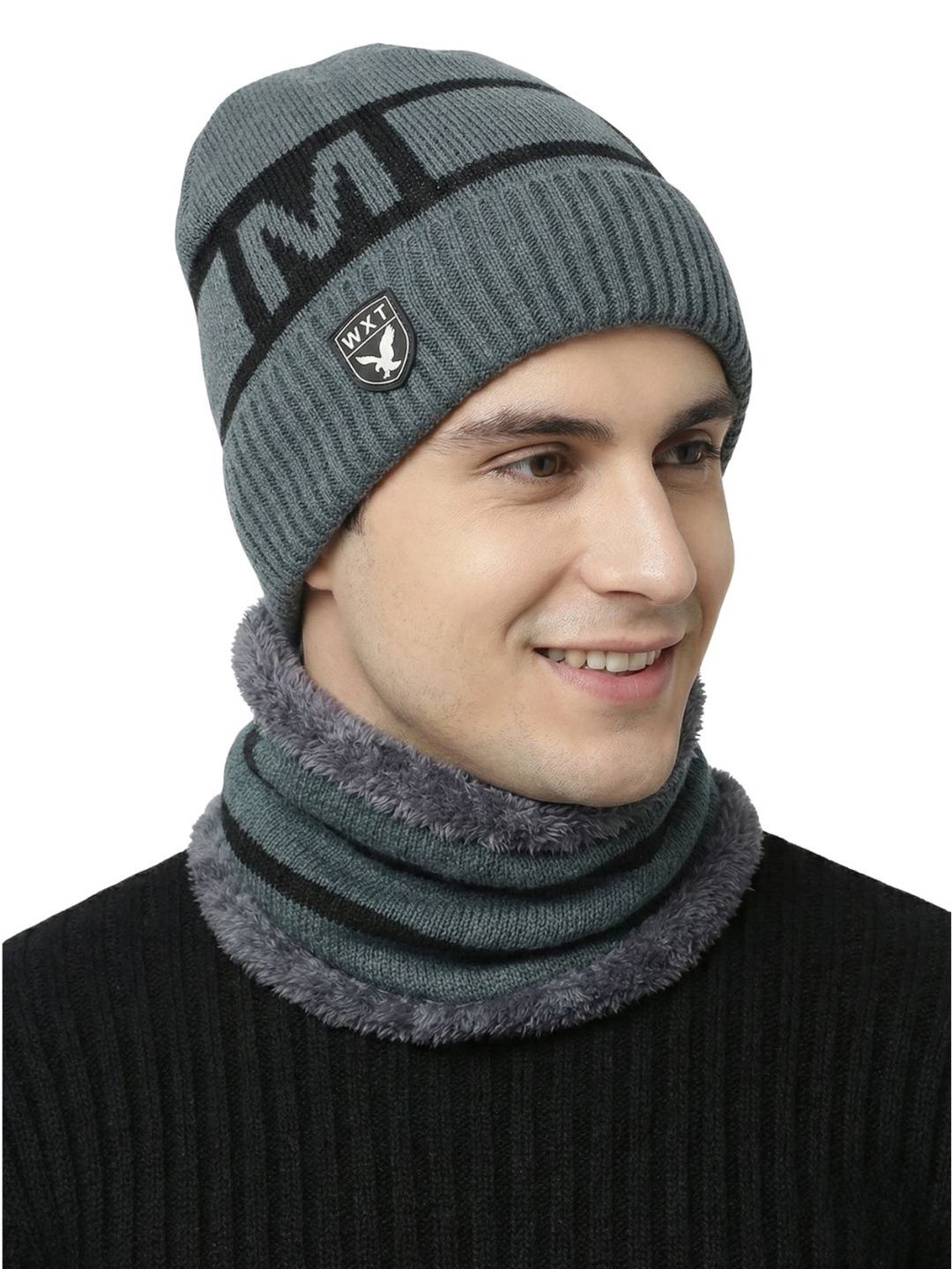 iSWEVEN Unisex Printed Woollen Beanie-picture-44