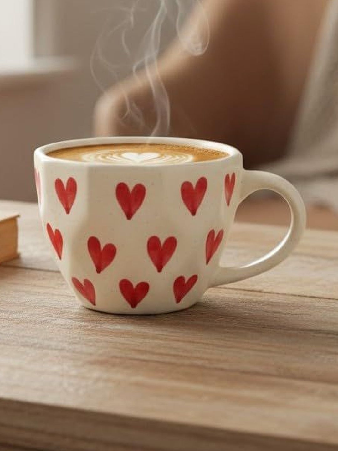 Femora Beige & Red Conversational Ceramic Glossy Core Set of Cups and Mugs-image-13