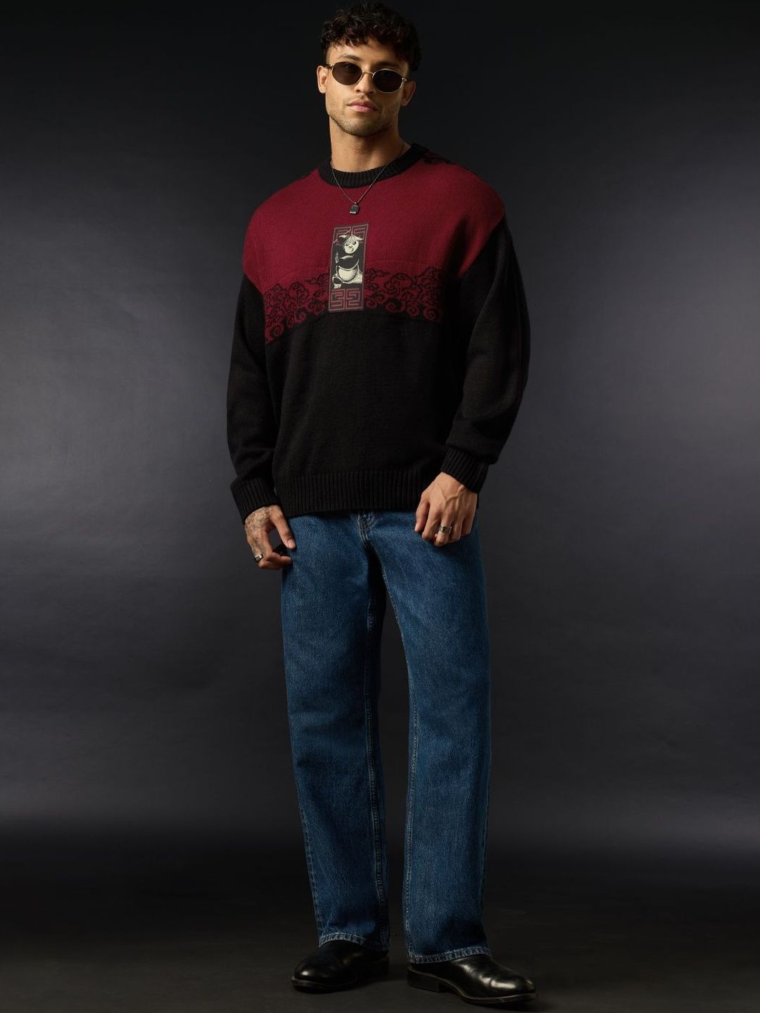 The Souled Store Men Printed Pullover with Applique Detail-picture-14