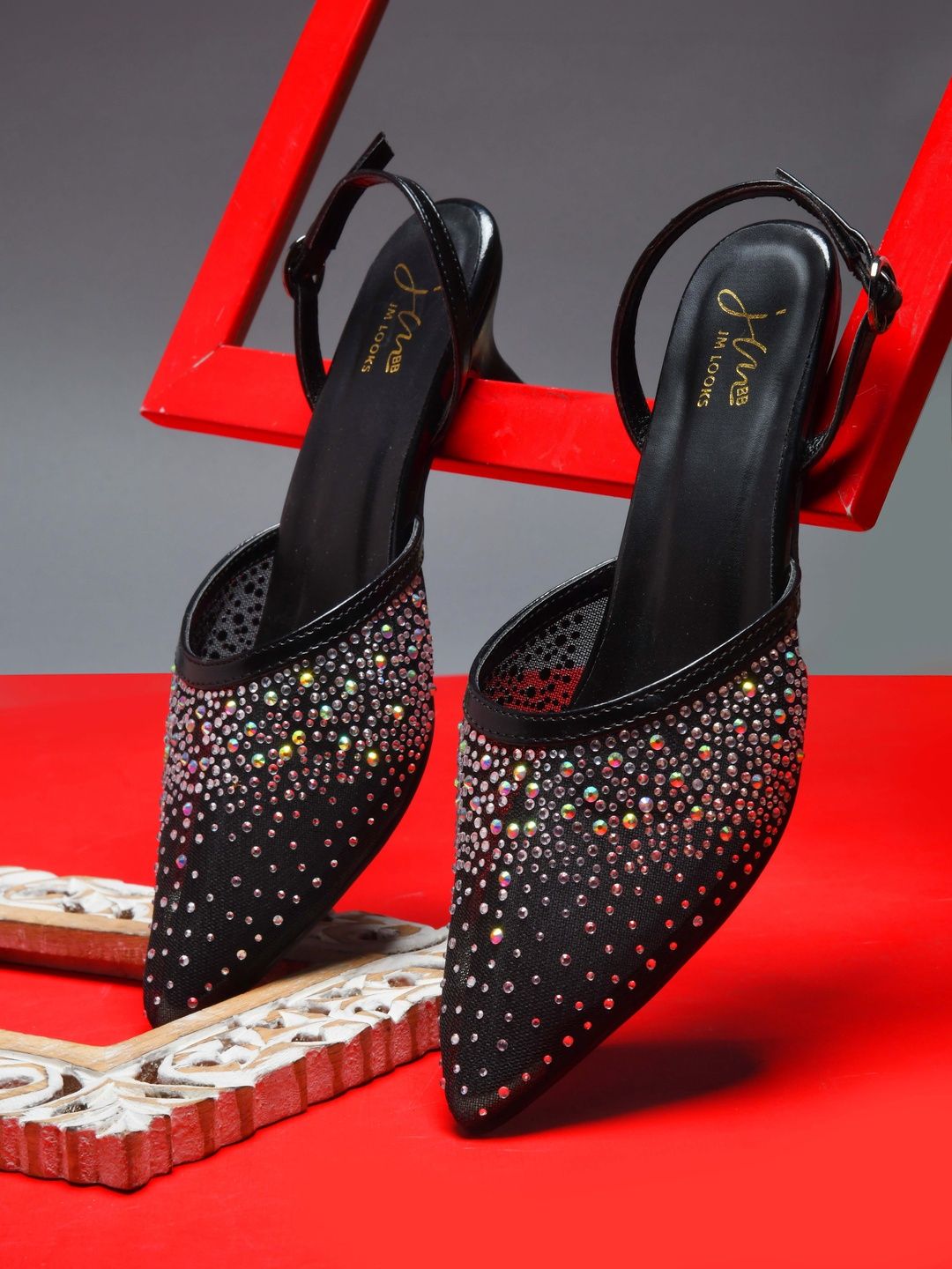 JM Looks Embellished Party Kitten Pumps-picture-31