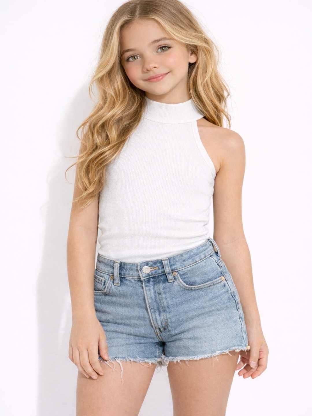 Ninas Printed Cotton High Neck Regular Tops