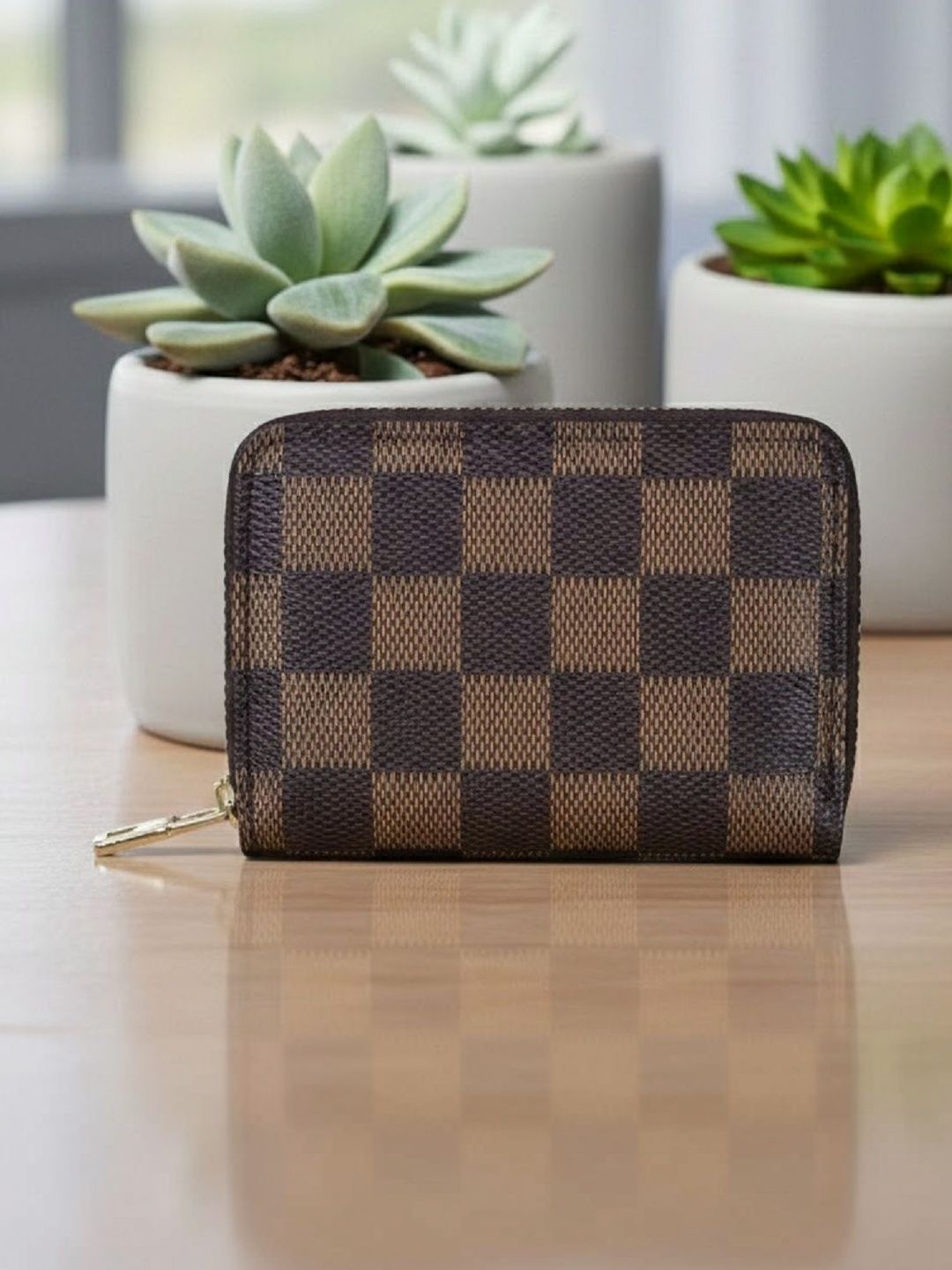 SZN Men Checked Zip Around Wallet-picture-45