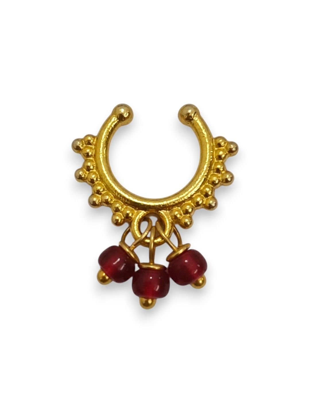 AccessHer Gold-Plated Artificial Stones and Beads Stud Nosepin-picture-16