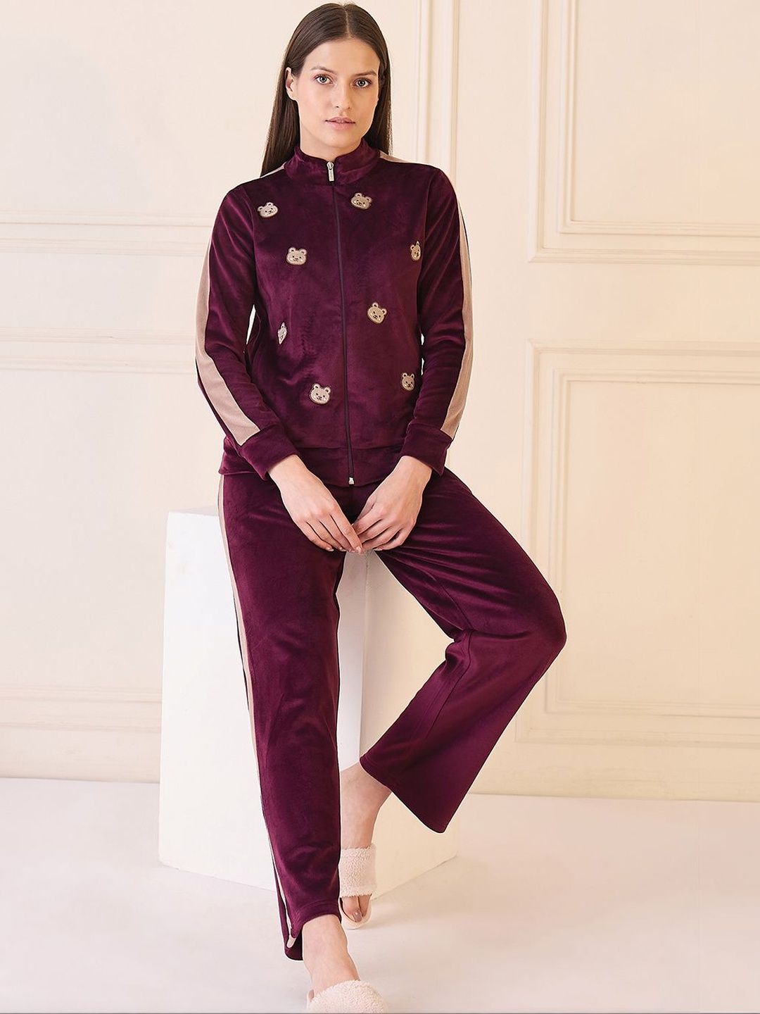 Sweet Dreams Women Mock Collared Mid-Rise Tracksuits-picture-52