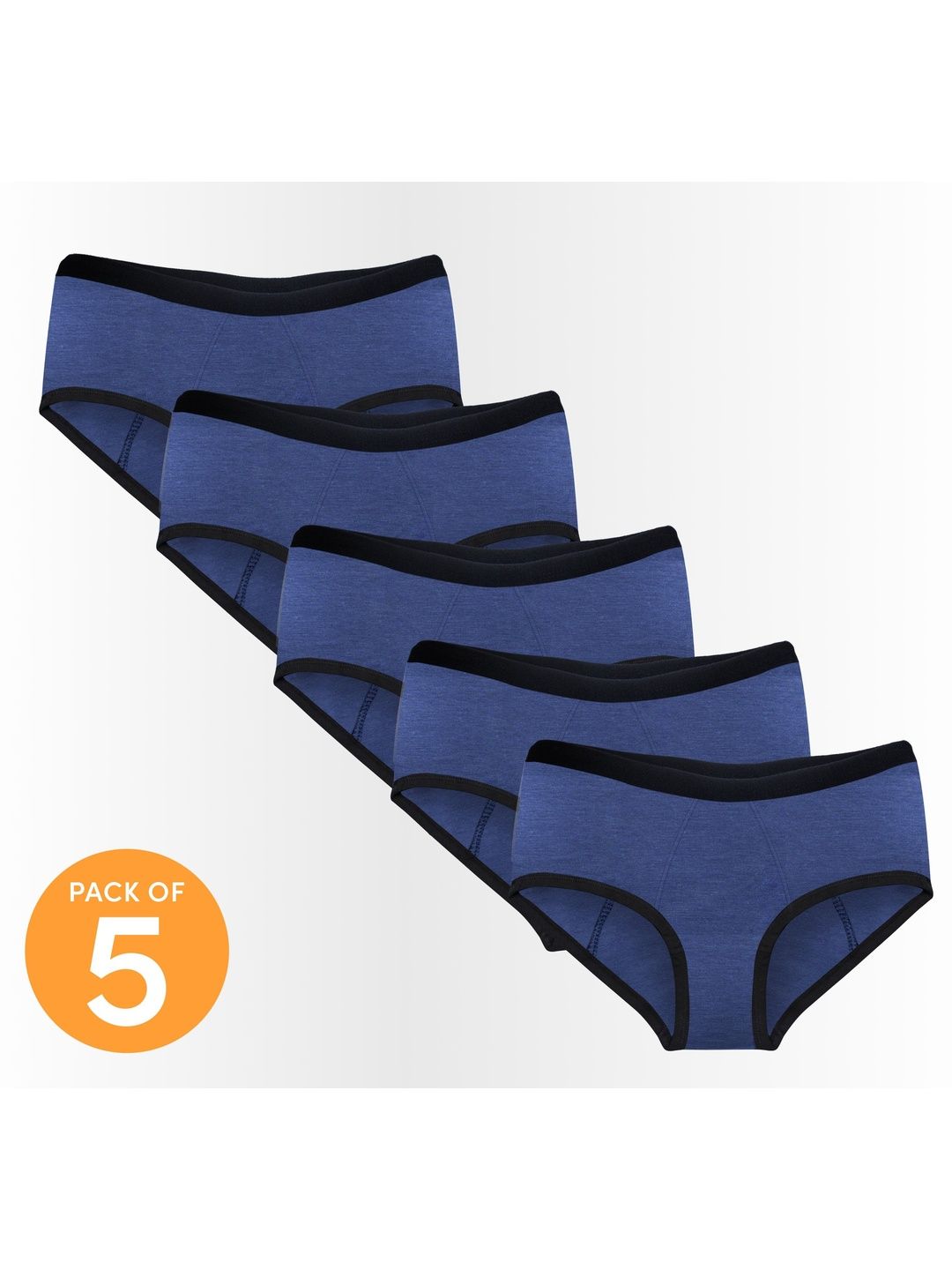 Revaa Pack of 5 Mid-Rise Leak-Proof Period Briefs-picture-51