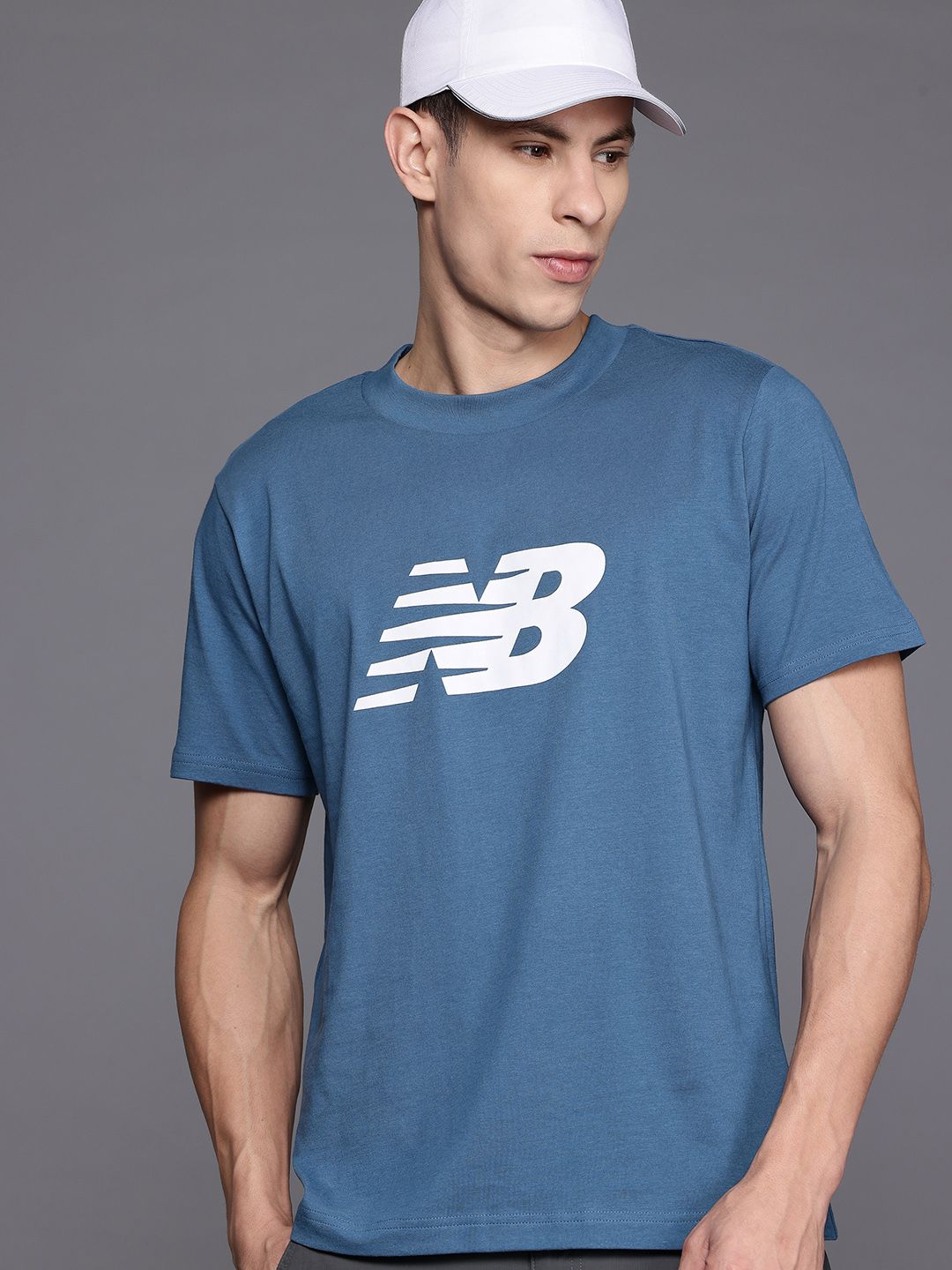 New Balance Brand Logo Printed Pure Cotton Regular Fit Sports T-shirt-picture-39
