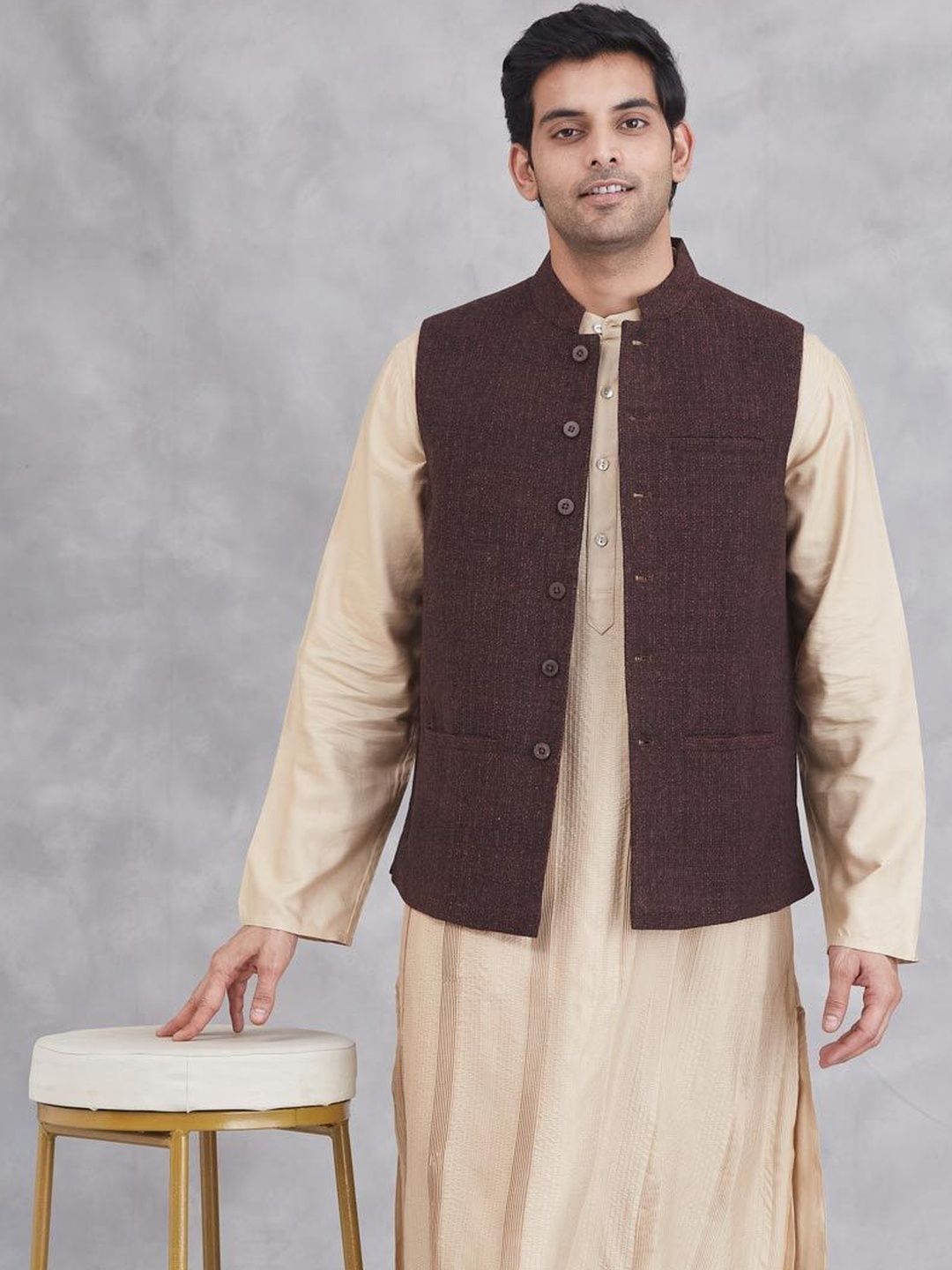 Fabindia Mandarin Collared Nehru Jackets-picture-55