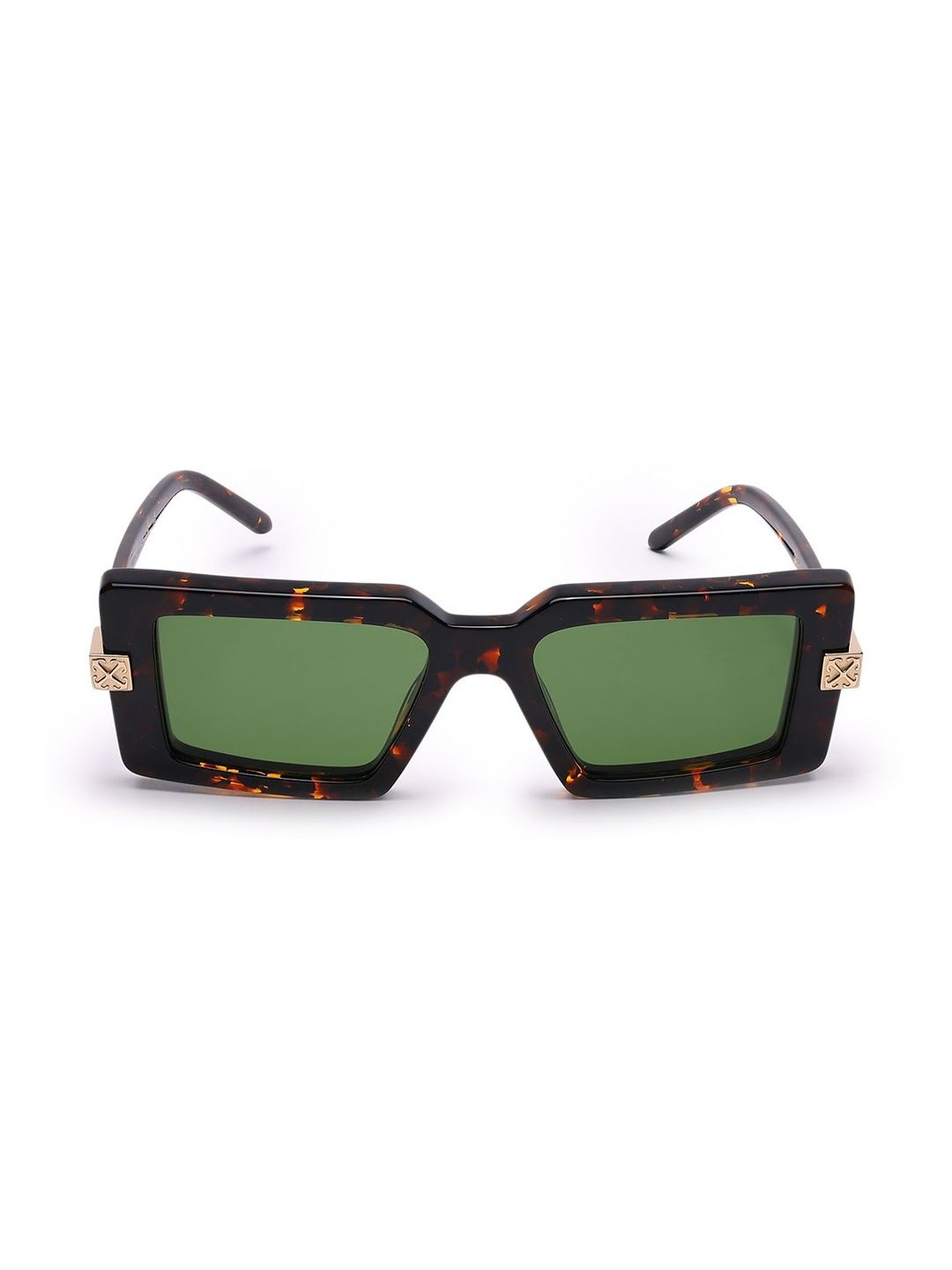 Off-White Men Green Lens & Brown Square Sunglasses with-image-38