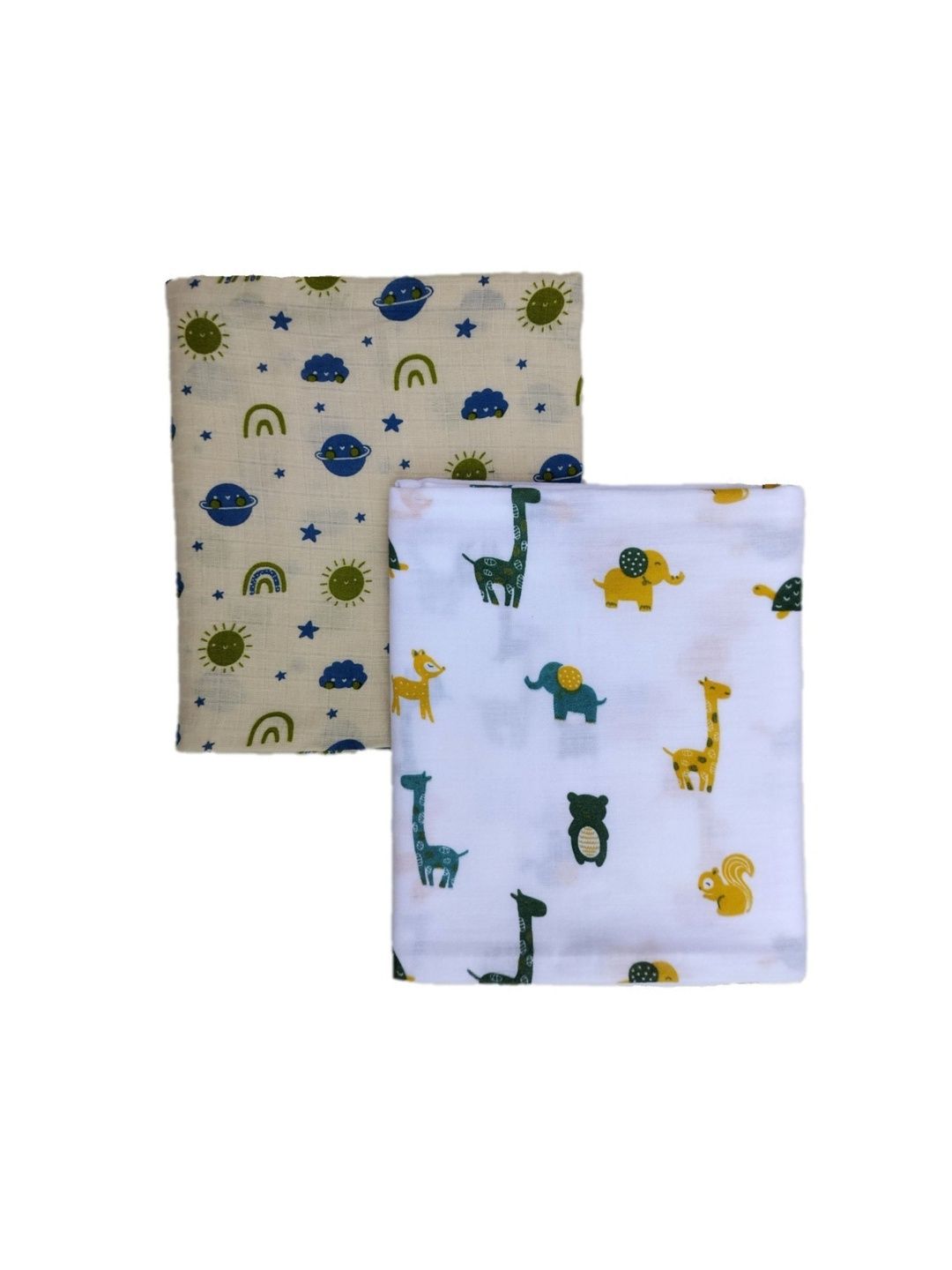junior drive Make Your Baby Comfortable... Multicoloured & White Set of 2 Cartoon Characters Summer 110 GSM-image-28