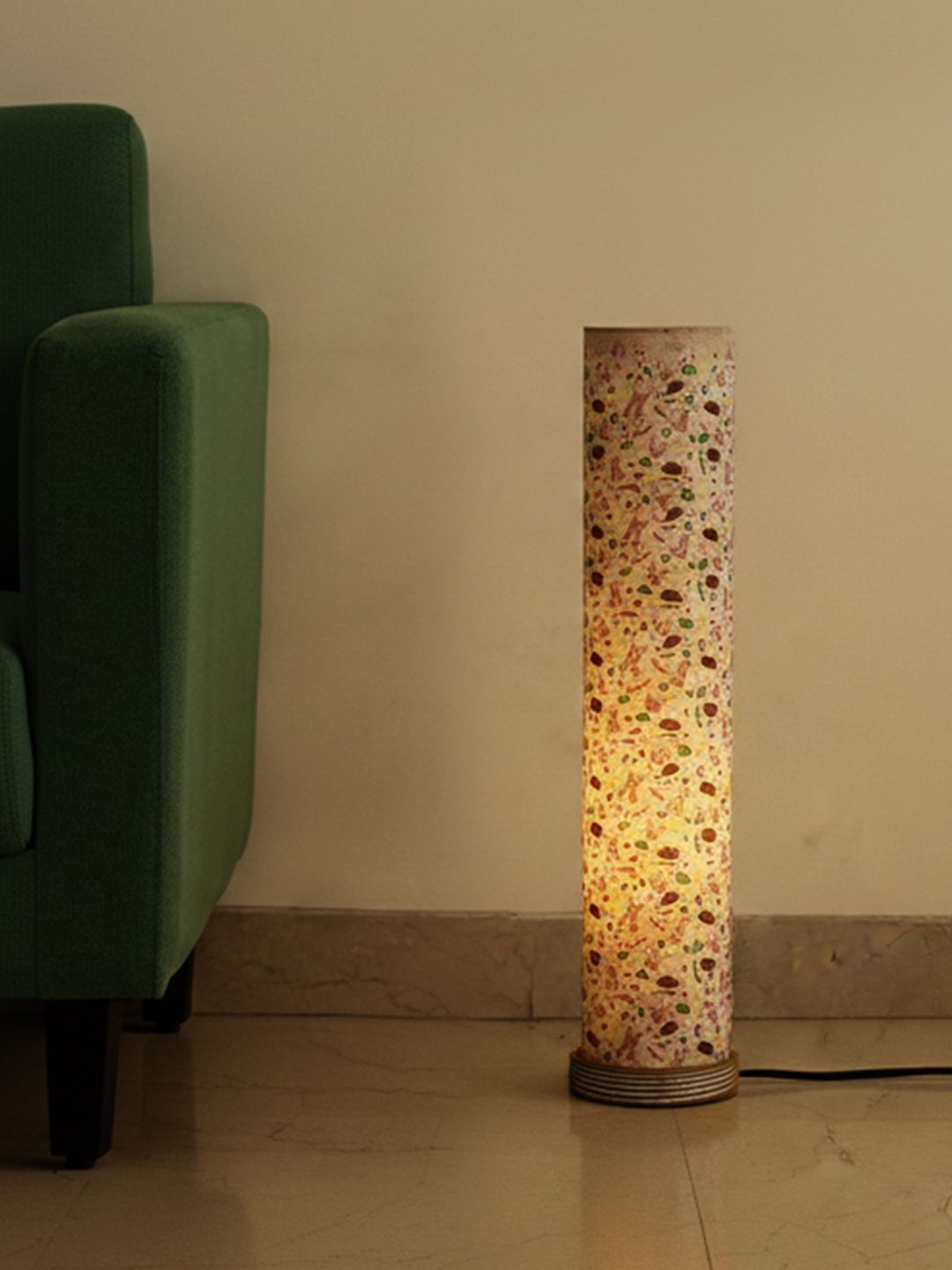 ExclusiveLane Beige Coloured Wooded Floor Lamp-picture-13