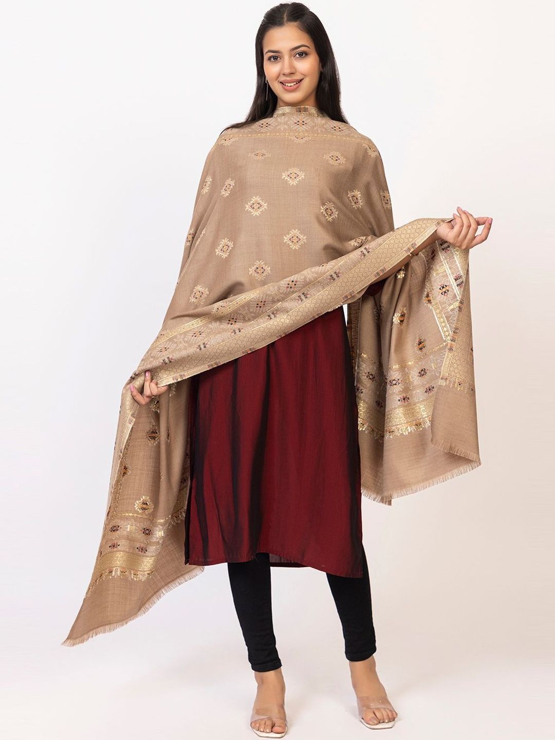 TILLAARI Women Woven Design Shawl-image-2