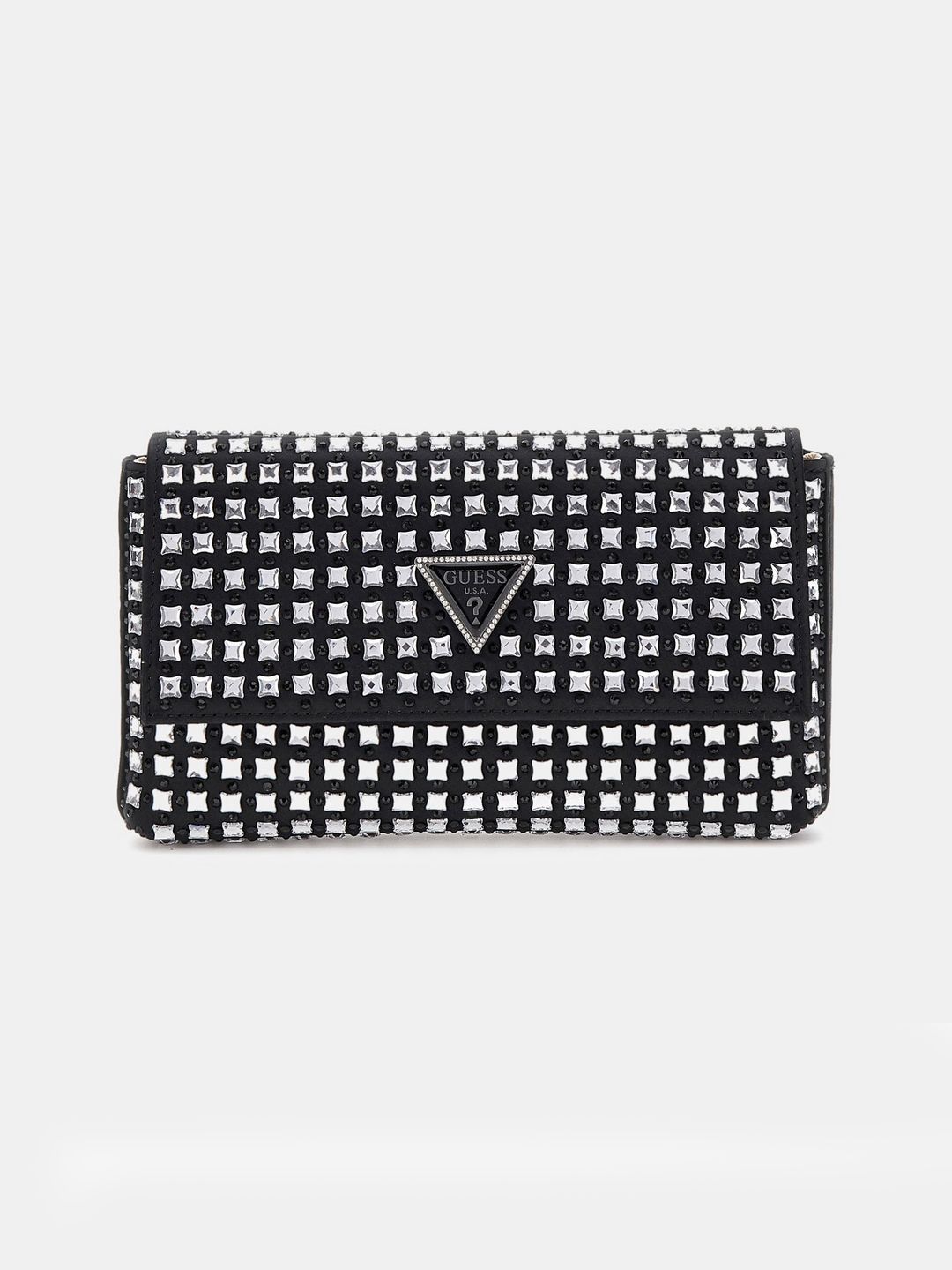 Guess Black Embellished Zalina Flap Clutch-picture-10