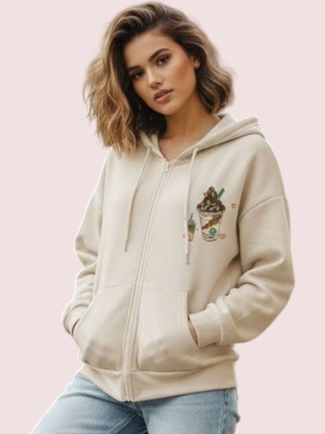 Mast & Harbour Women Printed Hooded Sweatshirt