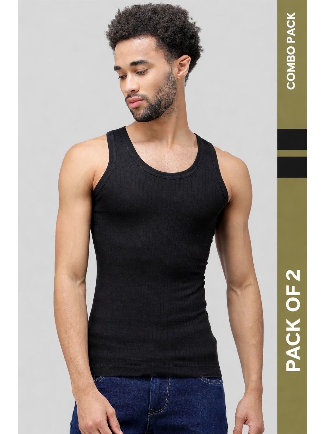 MACHO Pack Of 2 Pure Cotton Round Neck Undershirt-picture-16
