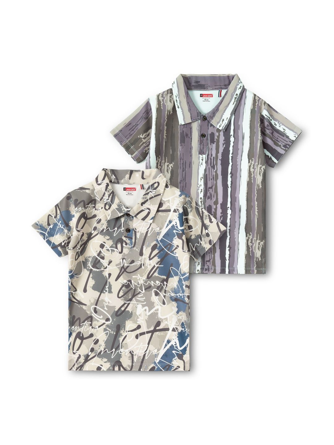 JACKBOY Boys Pack of 2 Printed Polyester Polo Collar Tshirts-picture-11