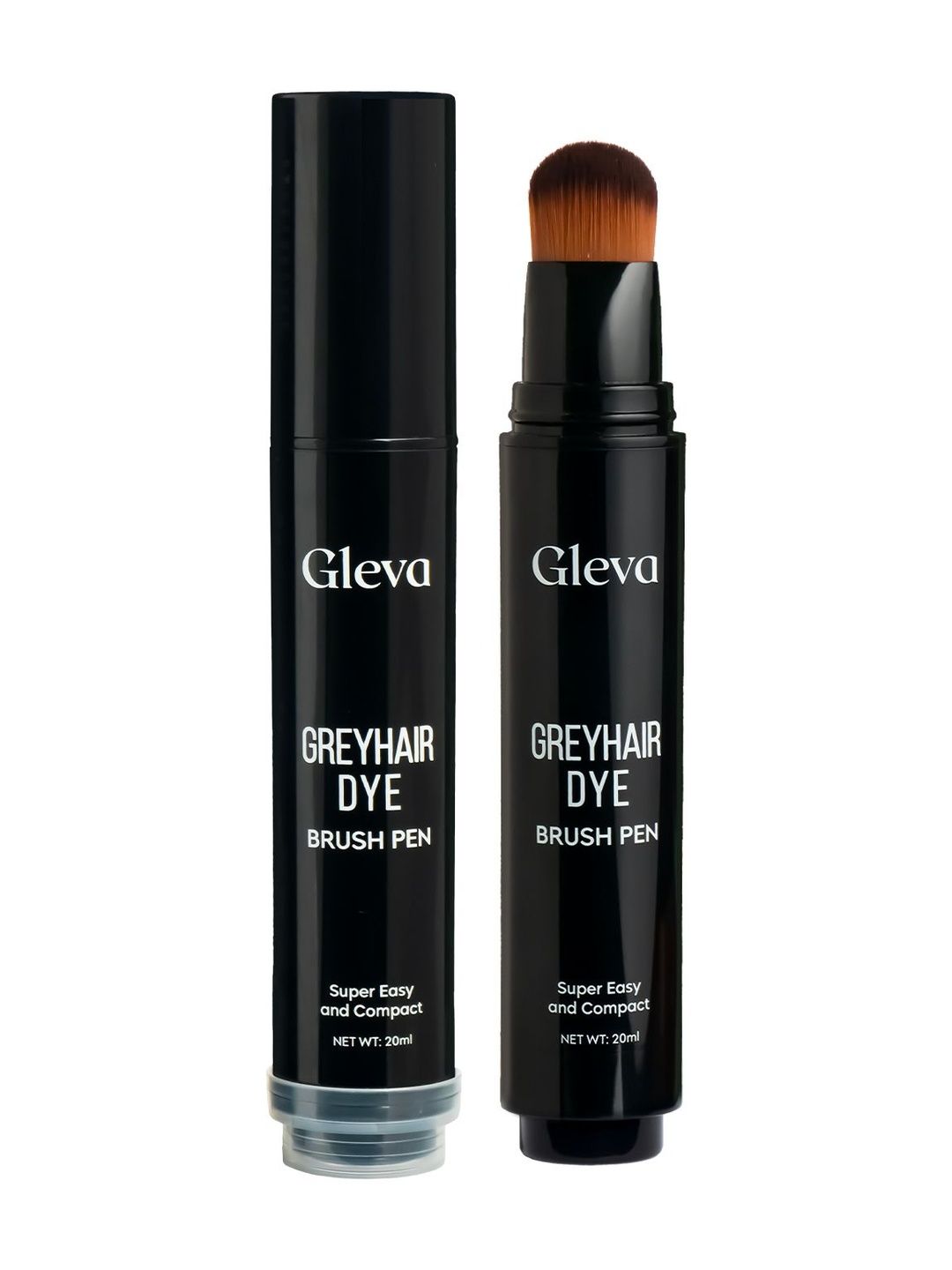 Gleva Grey Hair Dye Brush Pen - Semi-Permanent 20 ml- Dark Brown-image-1