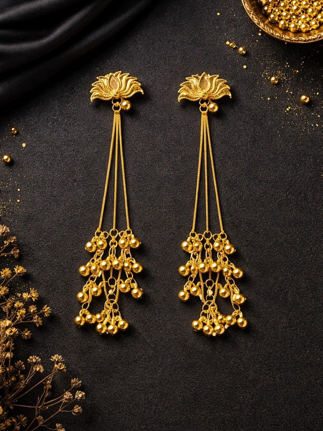 UnfoldSelf Floral Drop Earrings-picture-9