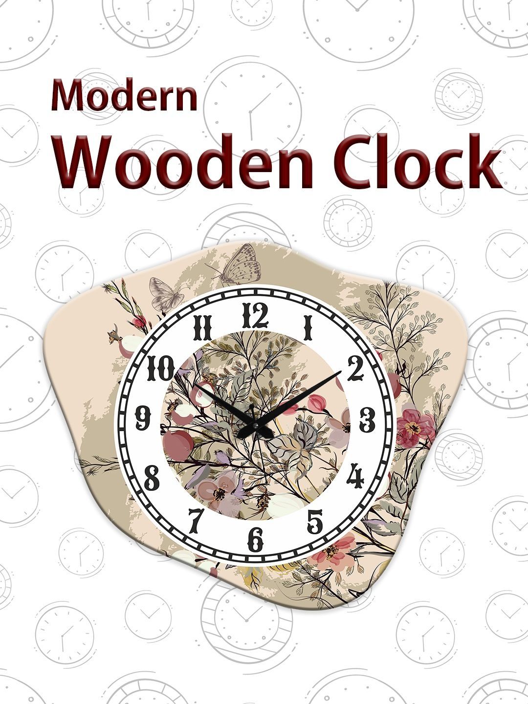 OLIVE TREE Multicoloured & Cream-Coloured Printed Quirky Contemporary Wall Clock-picture-37