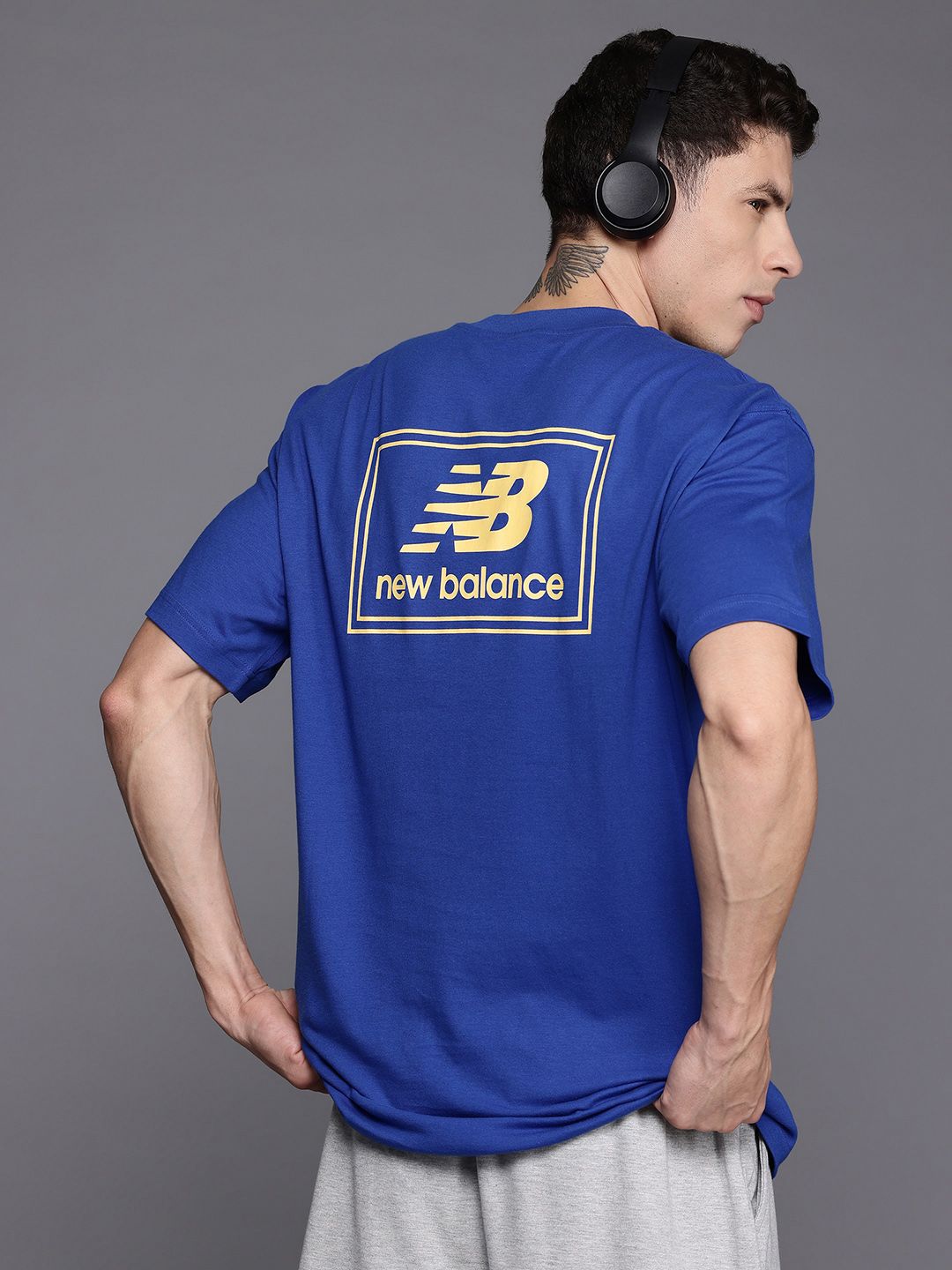 New Balance Applique Detail Brand Logo Printed Pure Cotton T-shirt-picture-46